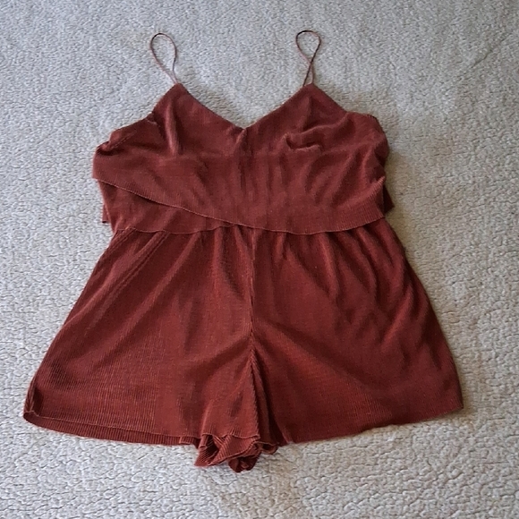silence + noise Pants - Silence + Noise Terracotta Sleeveless Romper